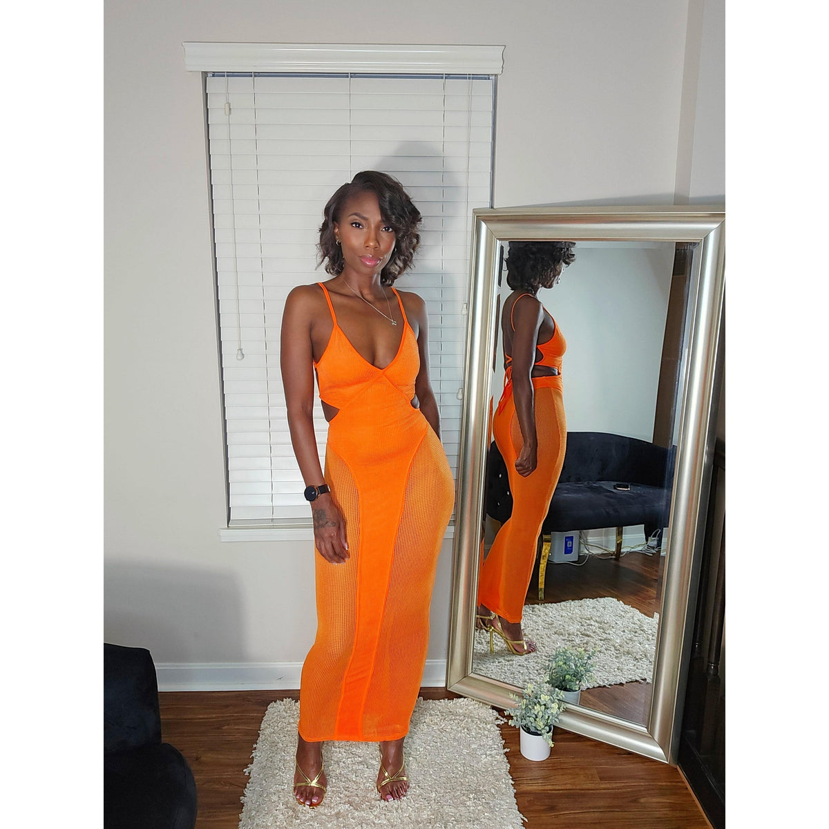 orange dress nearby Vega Mesh Midi US SIZE:24W collection_vintage_inspired_dresses SKIMS - Poplin Apparel a dazzling sequin style