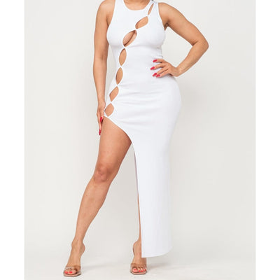 Arisa Cut Out Maxi Dress - White