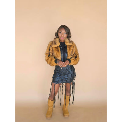 Brown Sugar Faux Fur Bomber Jacket