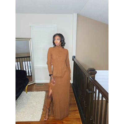 Lamira Skirt Set - Brown