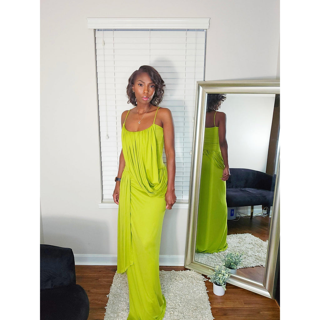 green grecian dress Goddess Ruched _nscat_Root Catalog : REAL : Clothing : Women : Dresses Employee Dress Code / pageant dresses Color:#25-Light Yellow