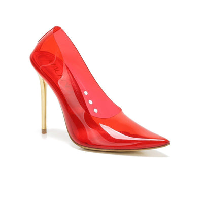 Cinderella Lucite Pump Red
