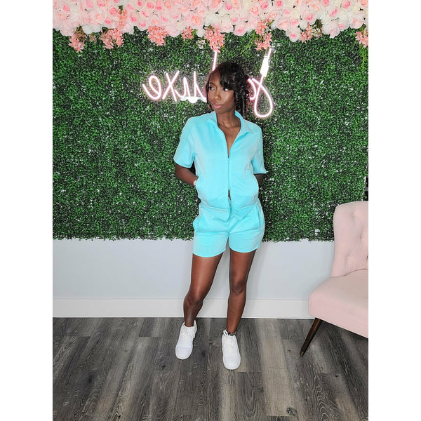Giana Short Set - Tiffany Blue