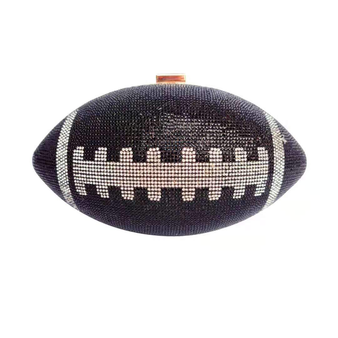 Black Rhinestone Football Clutch Bag offers